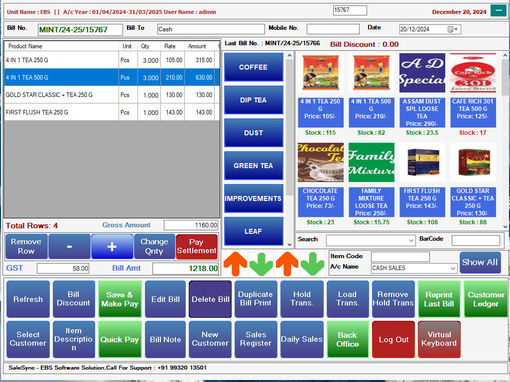 SaleSync Retail Outlet Software